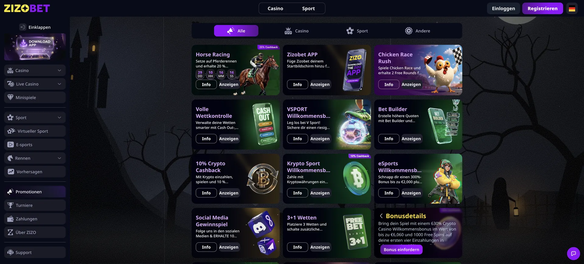 Zizobet Casino Bonus: 12
