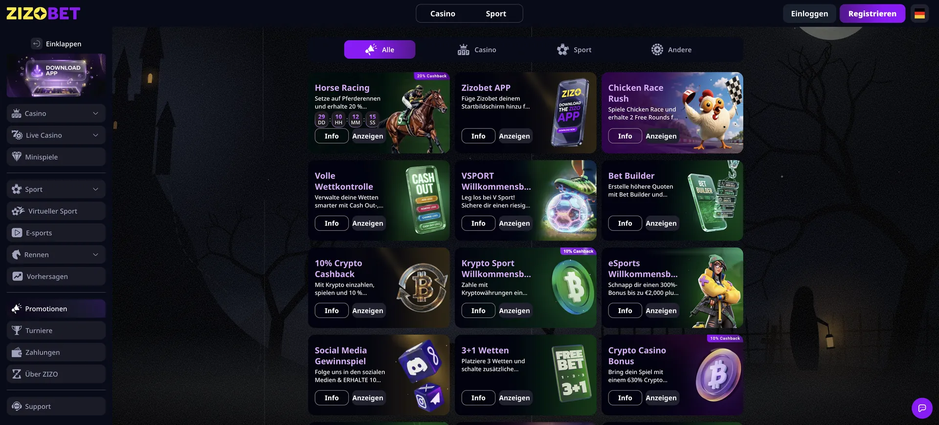 Promotions Zizobet Casino Auszahlung: Promotions