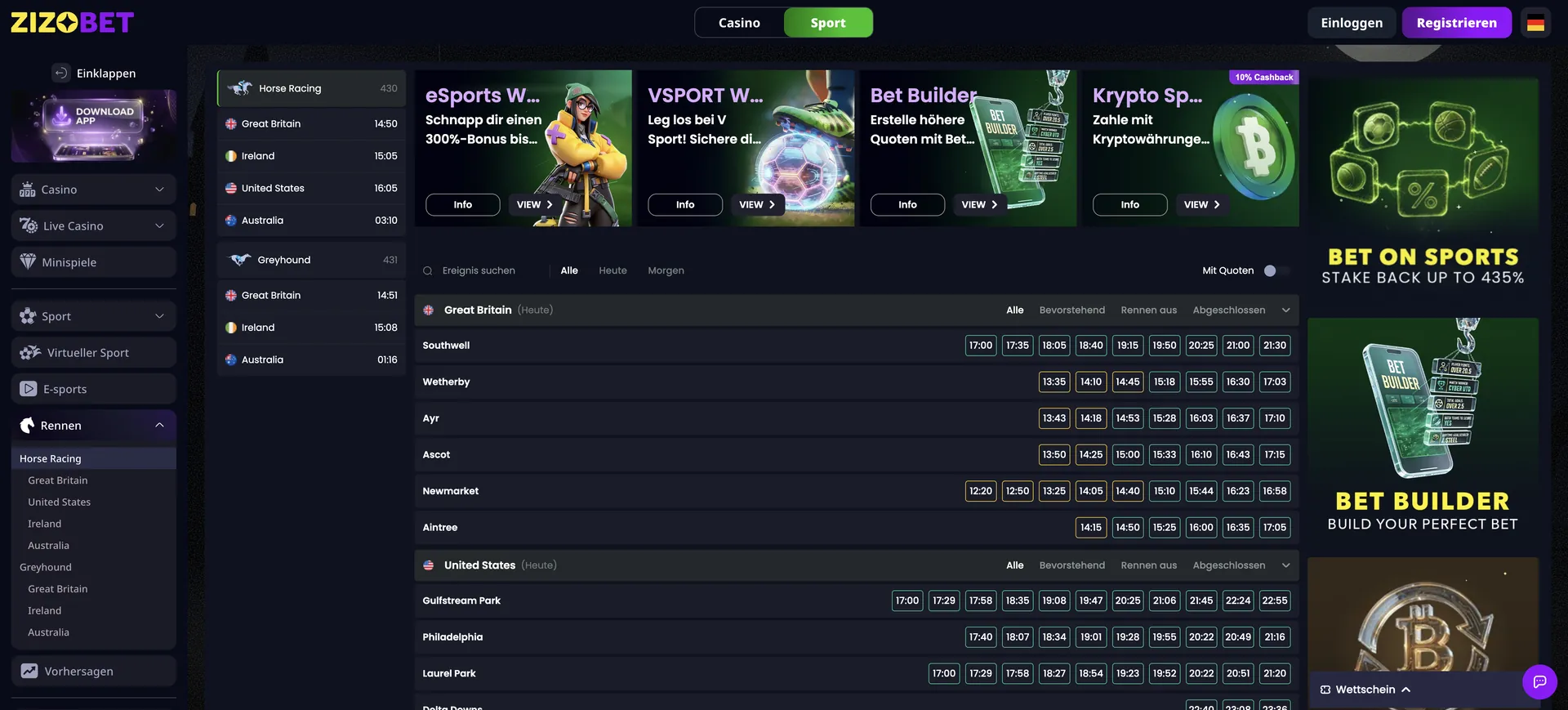 Rennen Zizobet Casino Login: Rennen