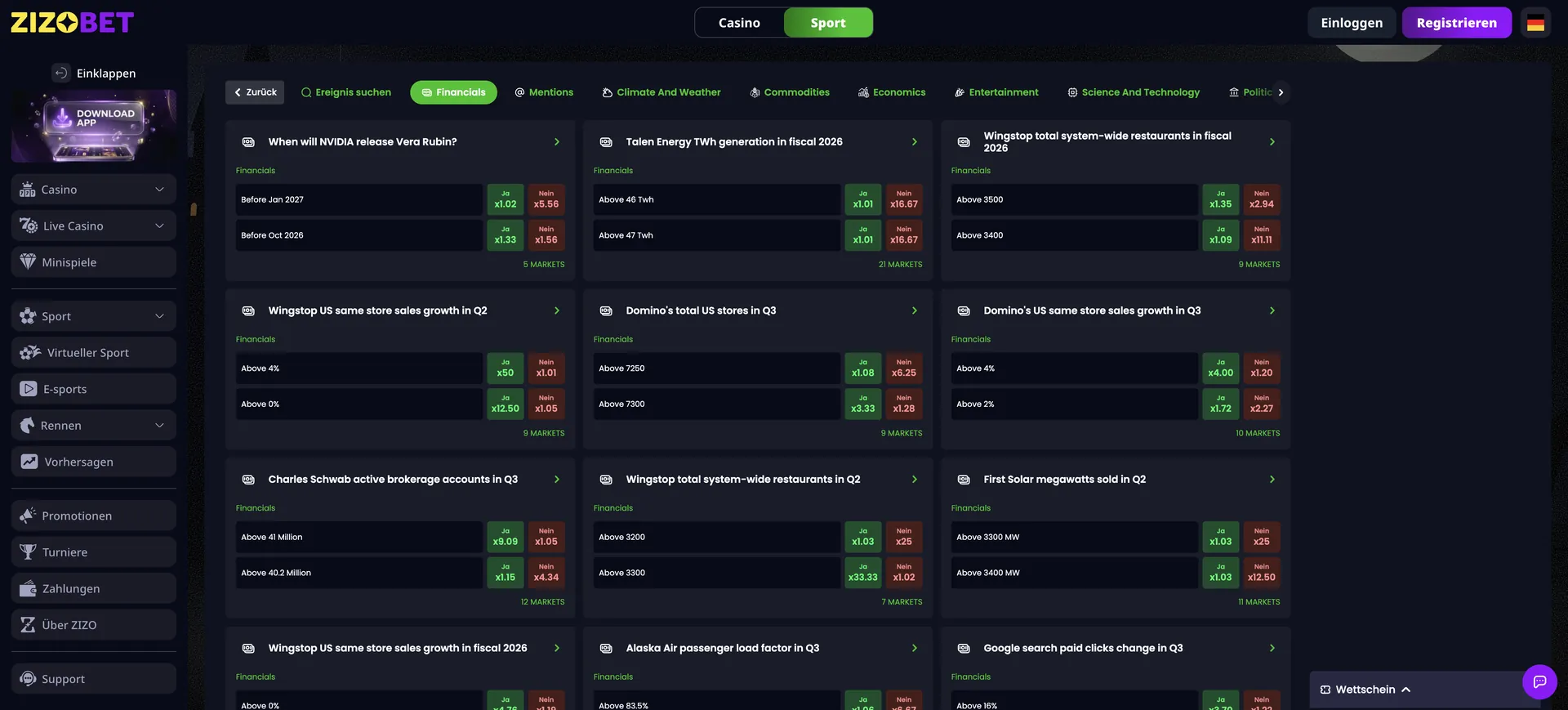 Vorhersagen Zizobet Casino App: Vorhersagen