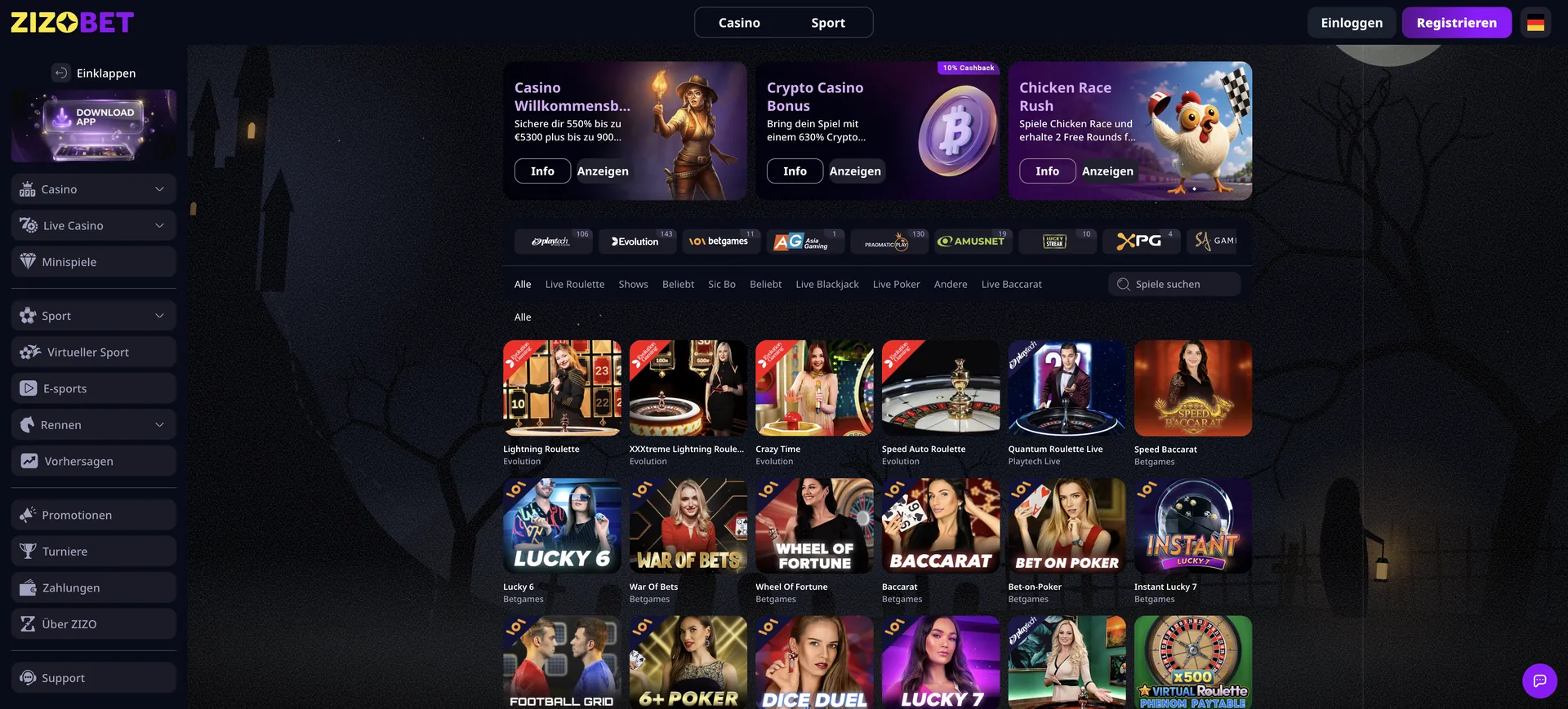 Live Casino Zizobet Casino Login: Live Casino